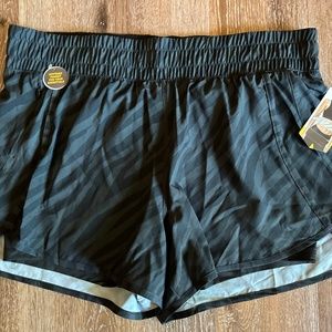 Women's Black Animal Print Athletic Shorts